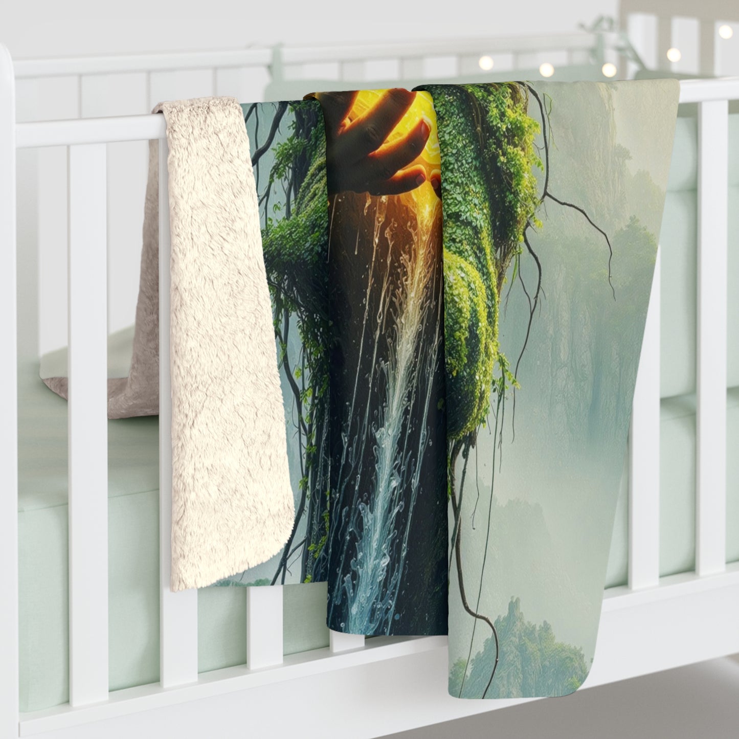 Gaia Mother Nature Spirit Sherpa Fleece Blanket, Cozy Throw Blanket, Tree Goddess Blanket, Gifts for Nature Lovers, Cozy Autumn Home Decor