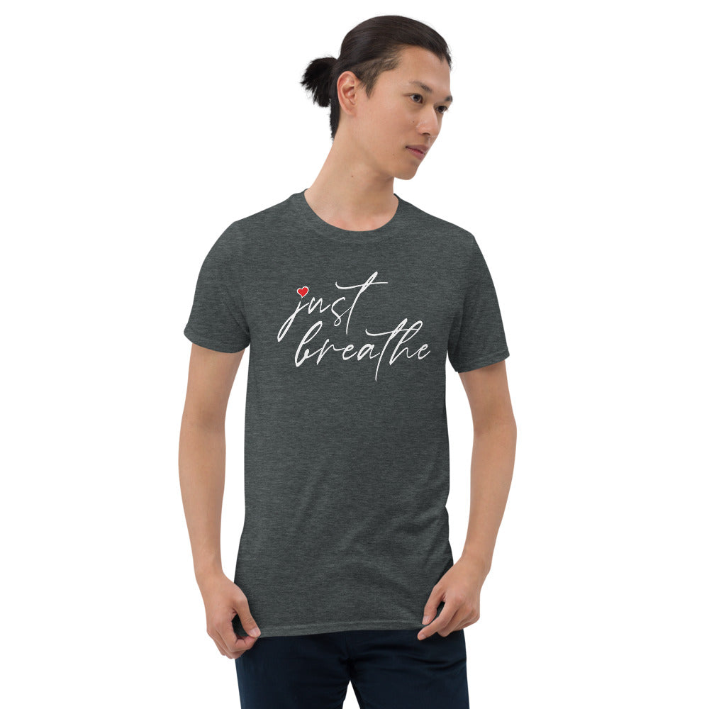 Just Breathe T-shirt, Yoga t-shirt, Inspirational t-shirt, Meditation t-shirt, Gift for her. Motivation t-shirt.