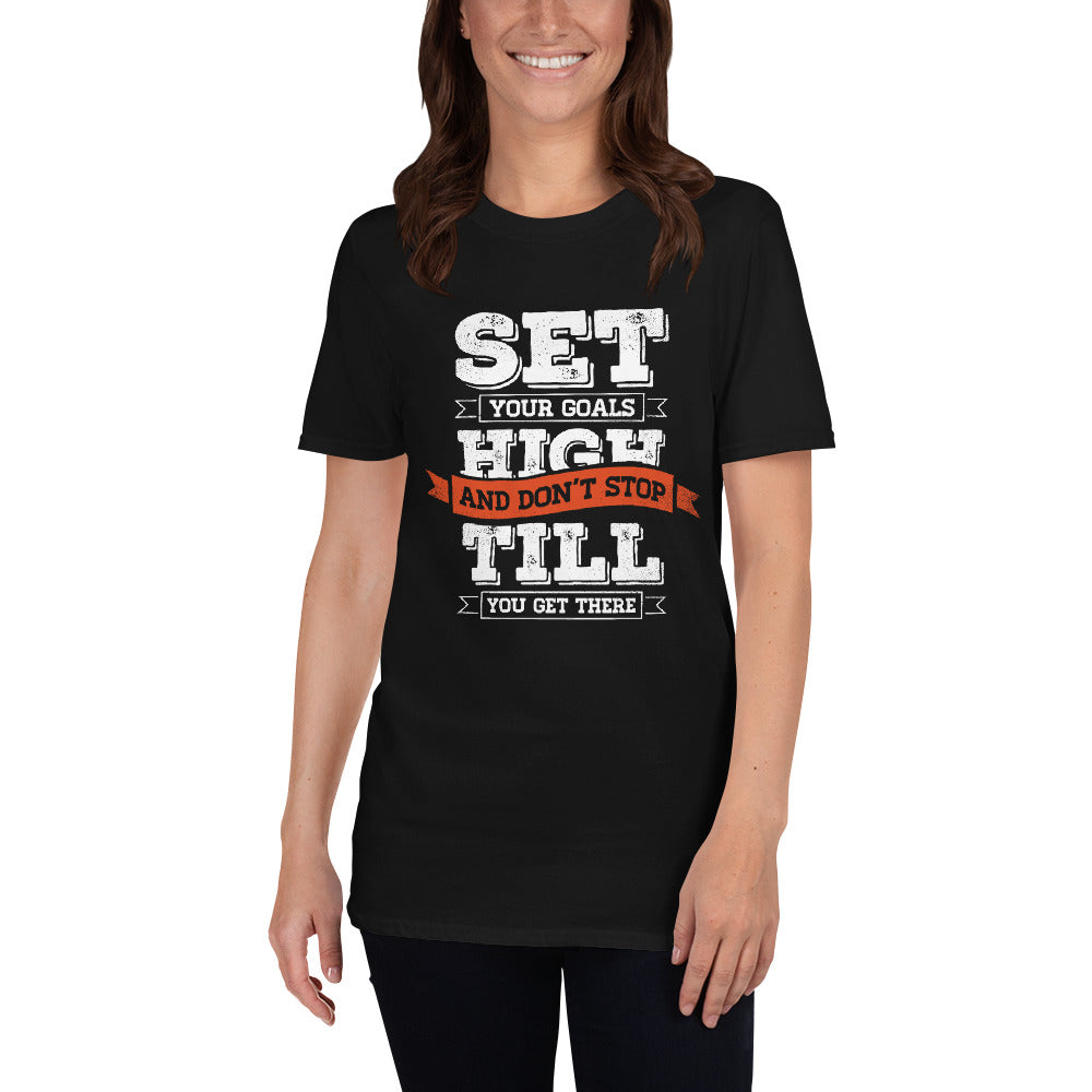 Set your goals High T-shirt, Yoga tshirt, Inspirational t-shirt, Meditation tshirt, Gift for her. Motivation t-shirt.