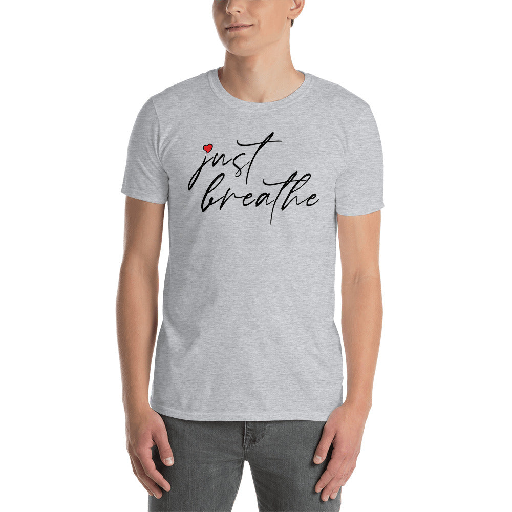Just Breathe T-shirt, Yoga t-shirt, Inspirational t-shirt, Meditation t-shirt, Gift for her. Motivation t-shirt.