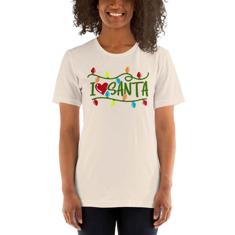 I love Santa t-shirt, Christmas funny tee, Santa t-shirt, Holiday shirt, Christmas time t-shirt, Merry Christmas