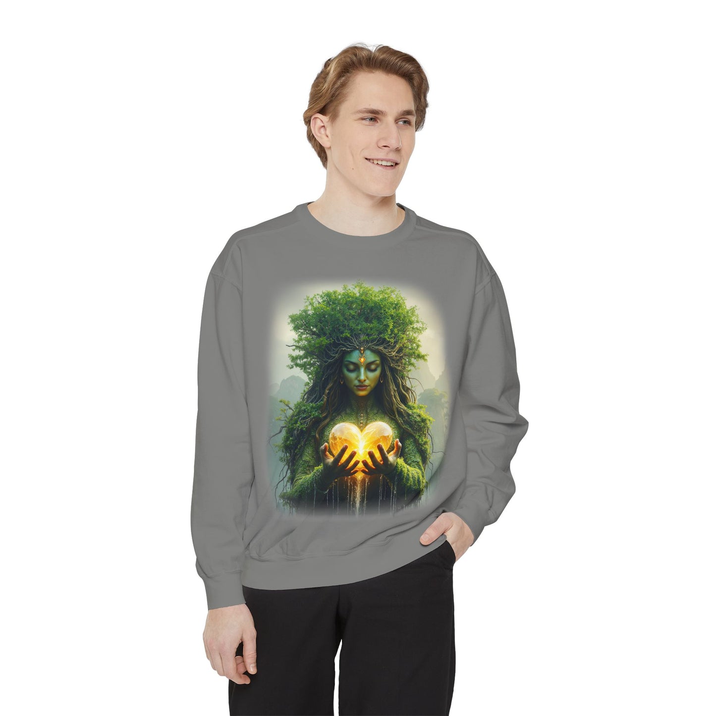 Gaia Mother Nature Unisex Sweatshirt - Eco-Friendly, Casual Wear, Gift for Nature Lovers, Earth Day, Bohemian Style