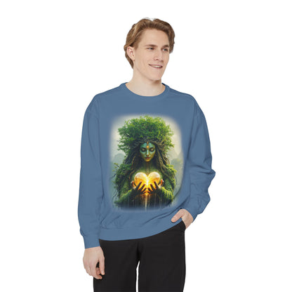 Gaia Mother Nature Unisex Sweatshirt - Eco-Friendly, Casual Wear, Gift for Nature Lovers, Earth Day, Bohemian Style