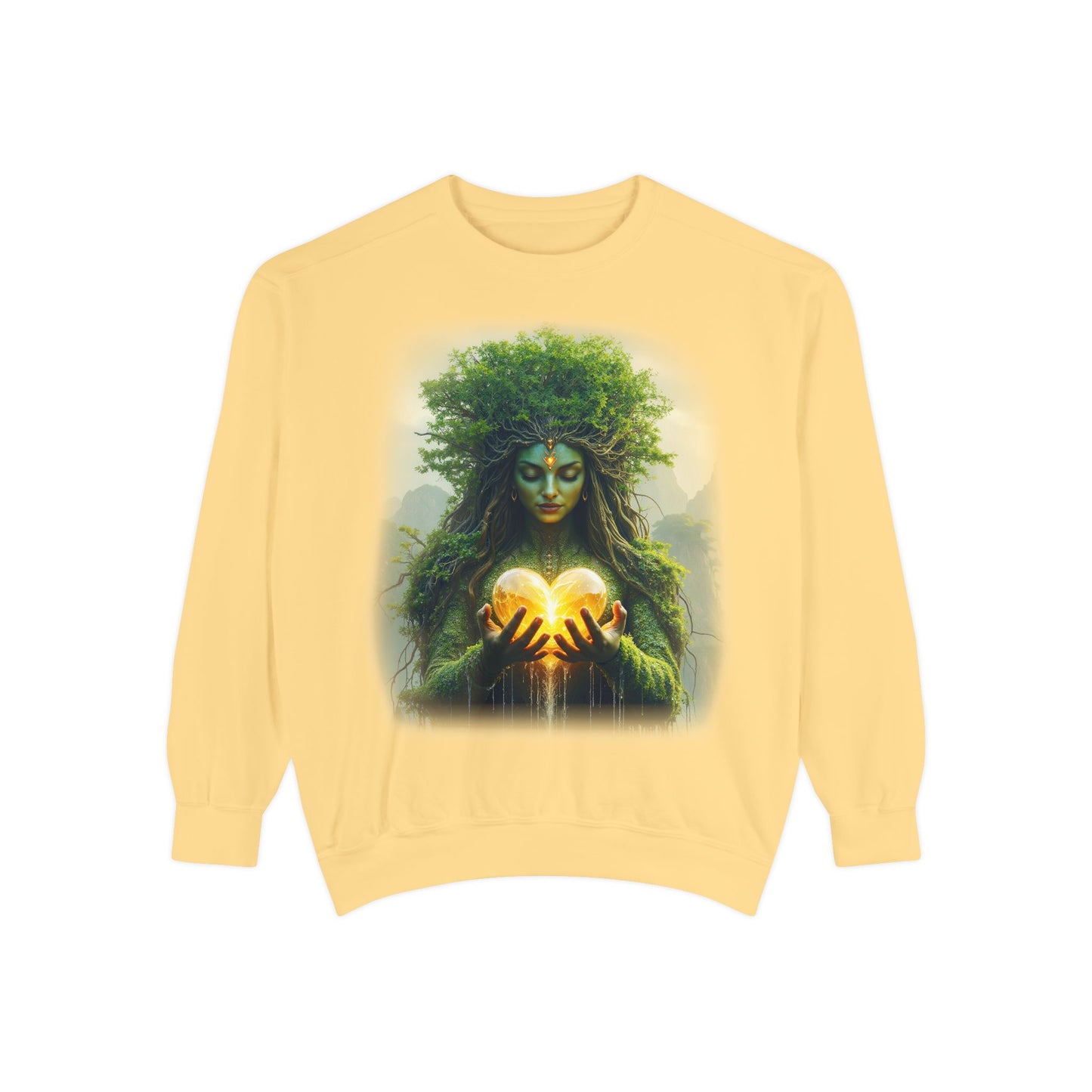 Gaia Mother Nature Unisex Sweatshirt - Eco-Friendly, Casual Wear, Gift for Nature Lovers, Earth Day, Bohemian Style