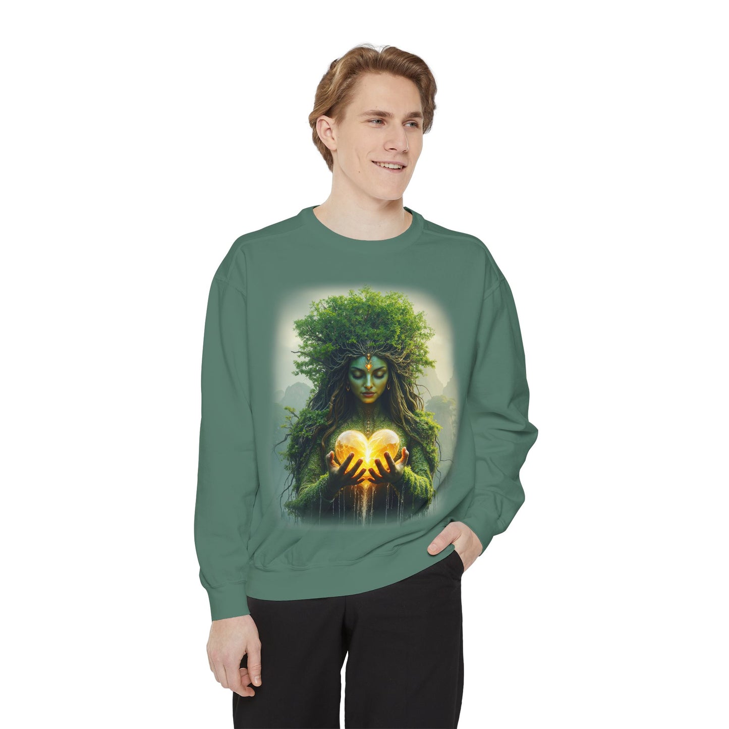 Gaia Mother Nature Unisex Sweatshirt - Eco-Friendly, Casual Wear, Gift for Nature Lovers, Earth Day, Bohemian Style