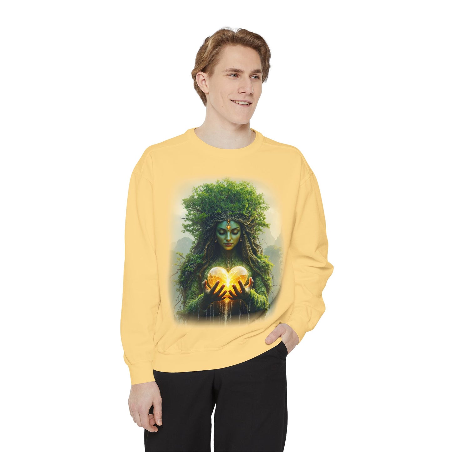 Gaia Mother Nature Unisex Sweatshirt - Eco-Friendly, Casual Wear, Gift for Nature Lovers, Earth Day, Bohemian Style