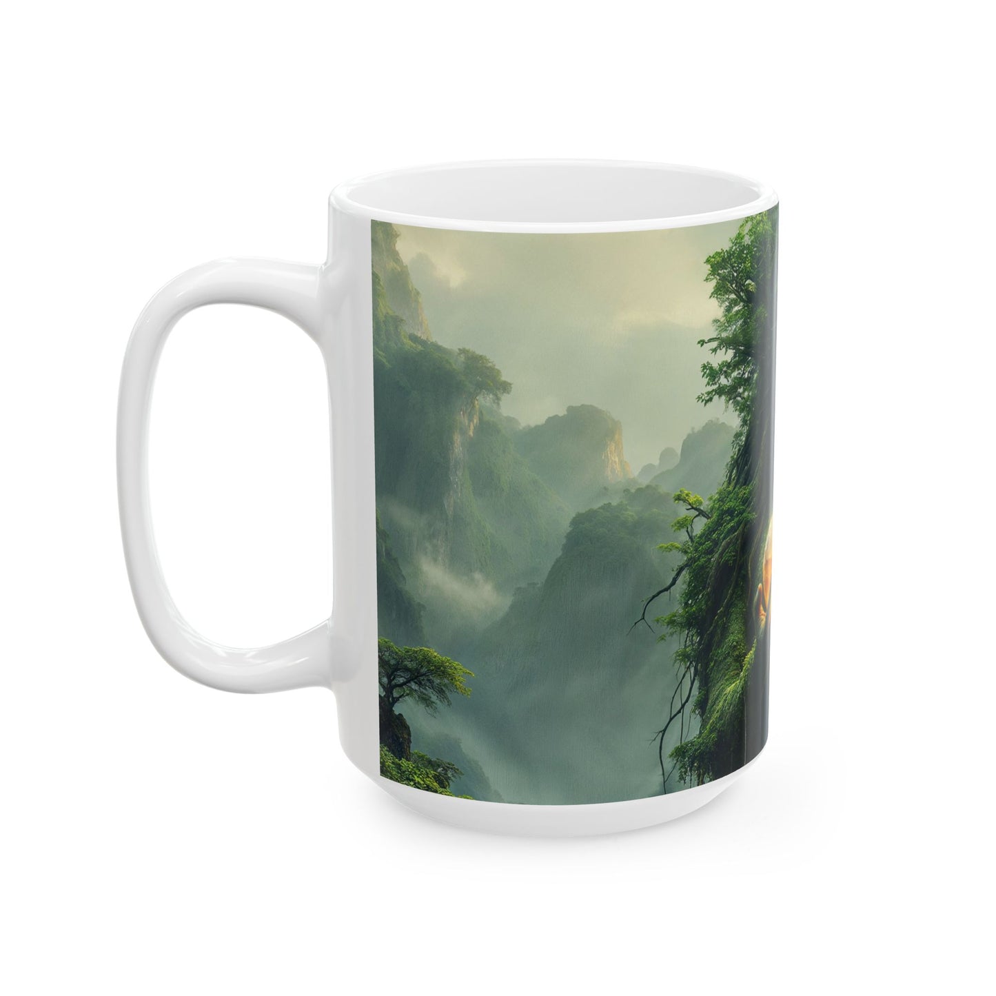 Gaia/Mother Nature Ceramic 15oz. Mug - Nature Lover Gift, Coffee Cup, Inspirational Mug, Relaxation Decor, Home & Office Use