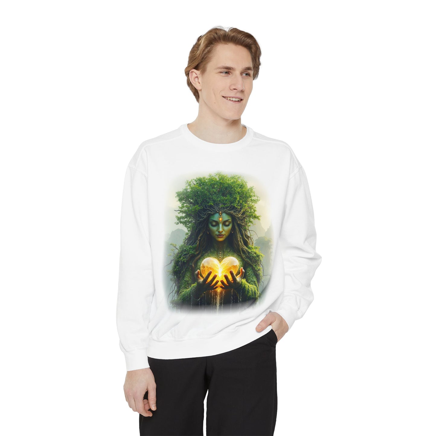 Gaia Mother Nature Unisex Sweatshirt - Eco-Friendly, Casual Wear, Gift for Nature Lovers, Earth Day, Bohemian Style