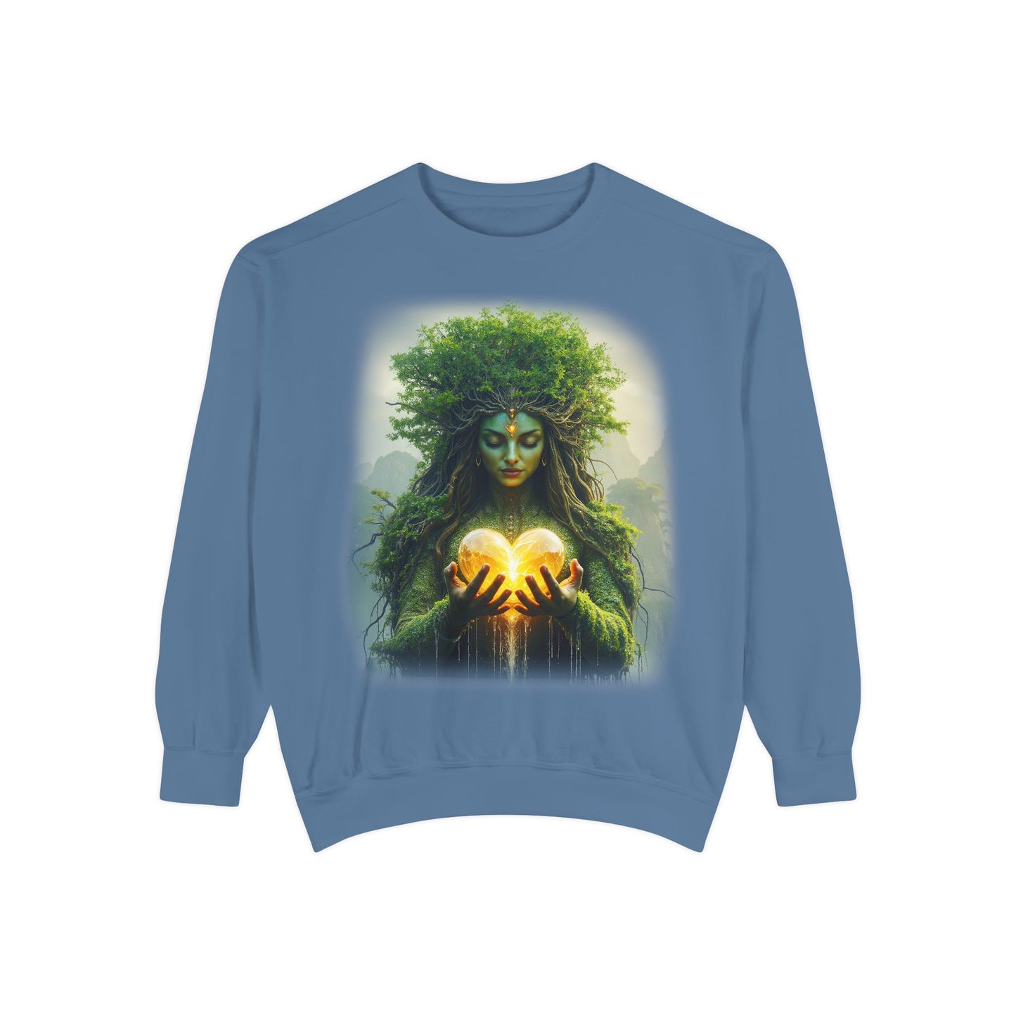 Gaia Mother Nature Unisex Sweatshirt - Eco-Friendly, Casual Wear, Gift for Nature Lovers, Earth Day, Bohemian Style