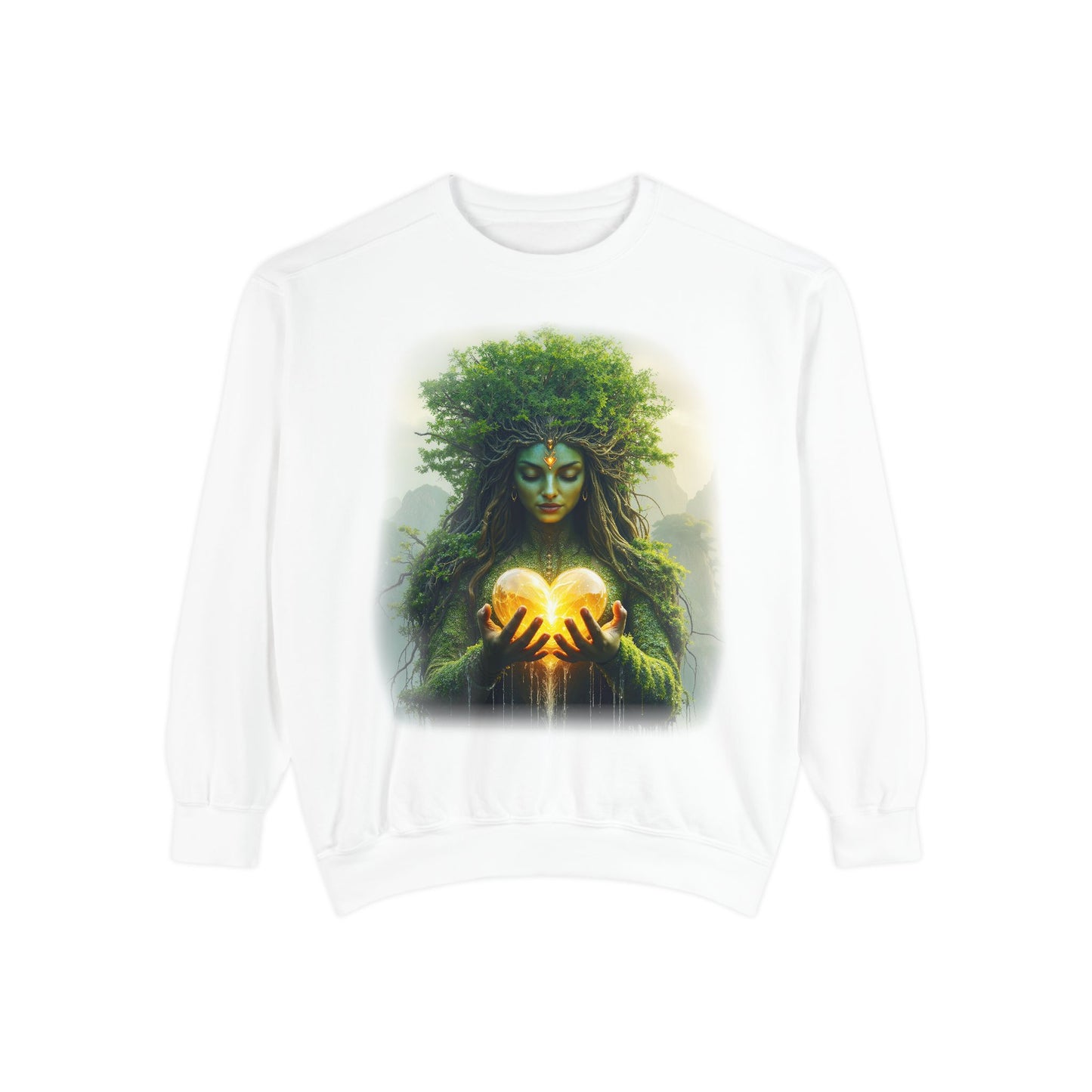 Gaia Mother Nature Unisex Sweatshirt - Eco-Friendly, Casual Wear, Gift for Nature Lovers, Earth Day, Bohemian Style