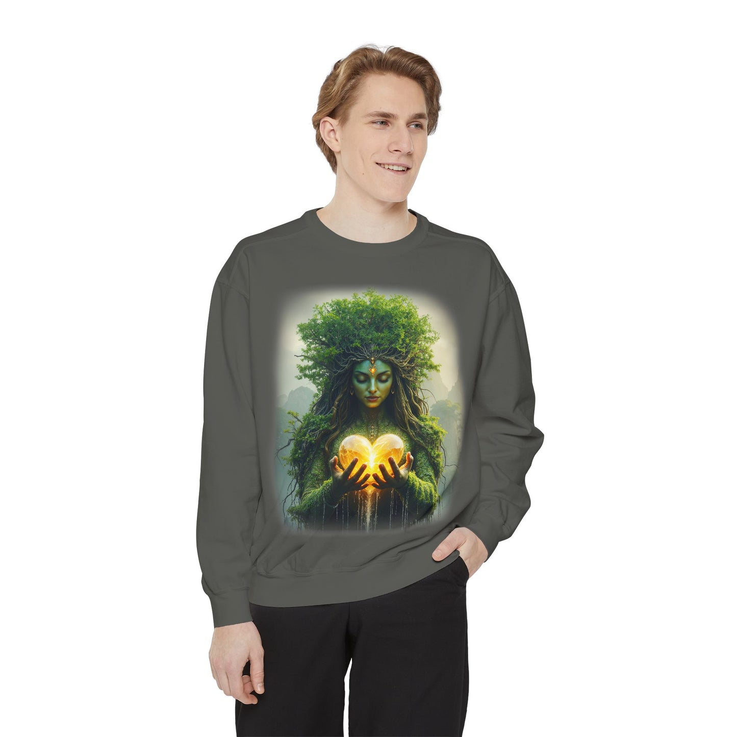 Gaia Mother Nature Unisex Sweatshirt - Eco-Friendly, Casual Wear, Gift for Nature Lovers, Earth Day, Bohemian Style
