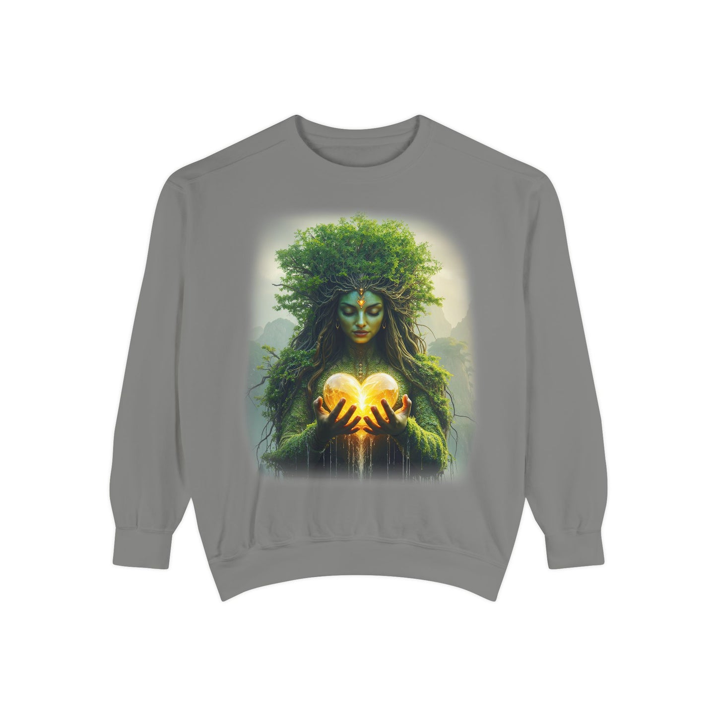 Gaia Mother Nature Unisex Sweatshirt - Eco-Friendly, Casual Wear, Gift for Nature Lovers, Earth Day, Bohemian Style