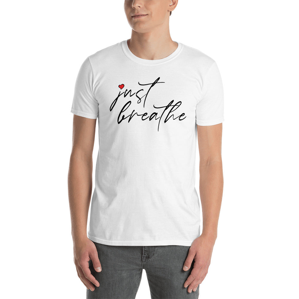 Just Breathe T-shirt, Yoga t-shirt, Inspirational t-shirt, Meditation t-shirt, Gift for her. Motivation t-shirt.