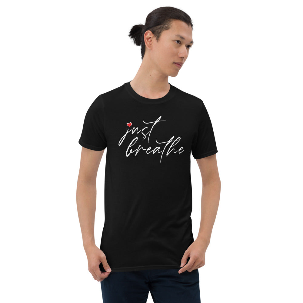 Just Breathe T-shirt, Yoga t-shirt, Inspirational t-shirt, Meditation t-shirt, Gift for her. Motivation t-shirt.