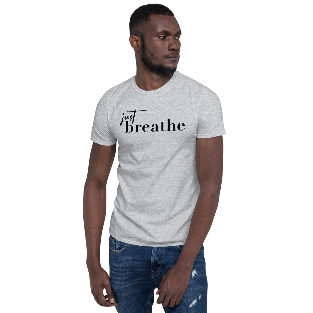 Just Breathe T-shirt, Yoga t-shirt, Inspirational t-shirt, Meditation t-shirt, Gift for her. Motivation t-shirt.