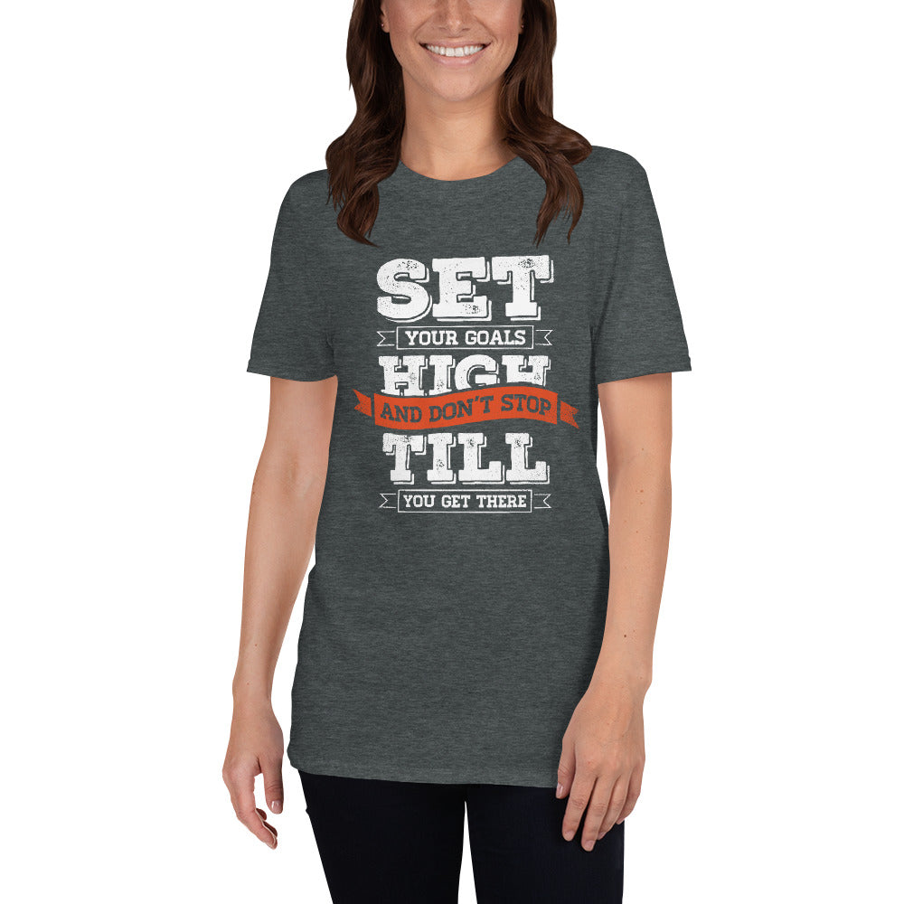 Set your goals High T-shirt, Yoga tshirt, Inspirational t-shirt, Meditation tshirt, Gift for her. Motivation t-shirt.