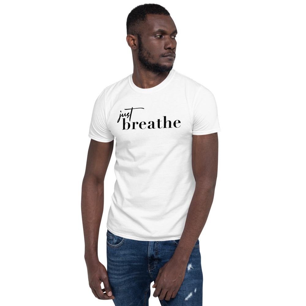 Just Breathe T-shirt, Yoga t-shirt, Inspirational t-shirt, Meditation t-shirt, Gift for her. Motivation t-shirt.